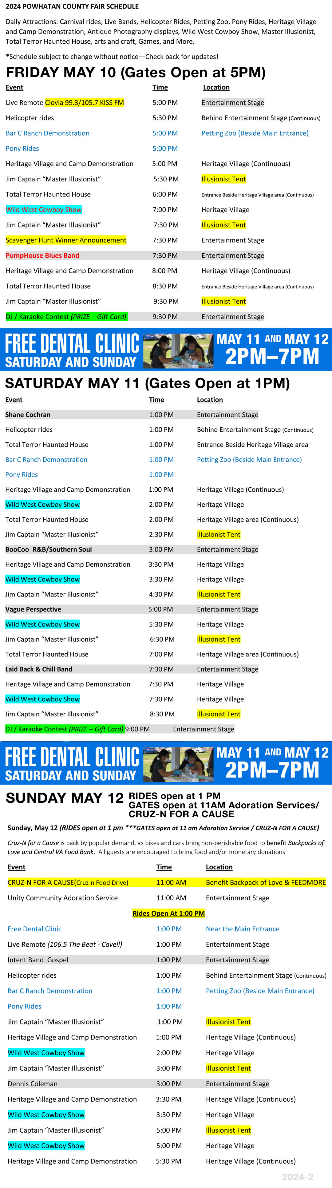 Powhatan County Fair Schedule 2024